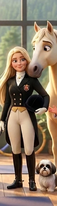 Cecilia con Maximus y su Shih Tzu